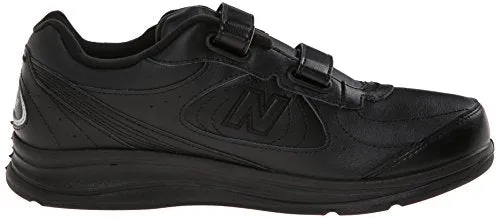 New Balance Men's MW577 Leather Hook/Loop Walking Shoe,Black,10.5 2E US