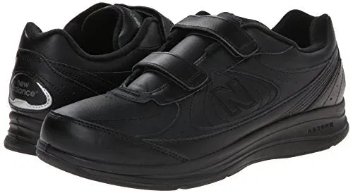New Balance Men's MW577 Leather Hook/Loop Walking Shoe,Black,10.5 2E US