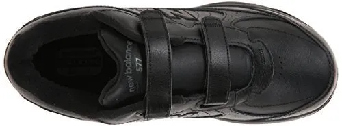 New Balance Men's MW577 Leather Hook/Loop Walking Shoe,Black,10.5 2E US