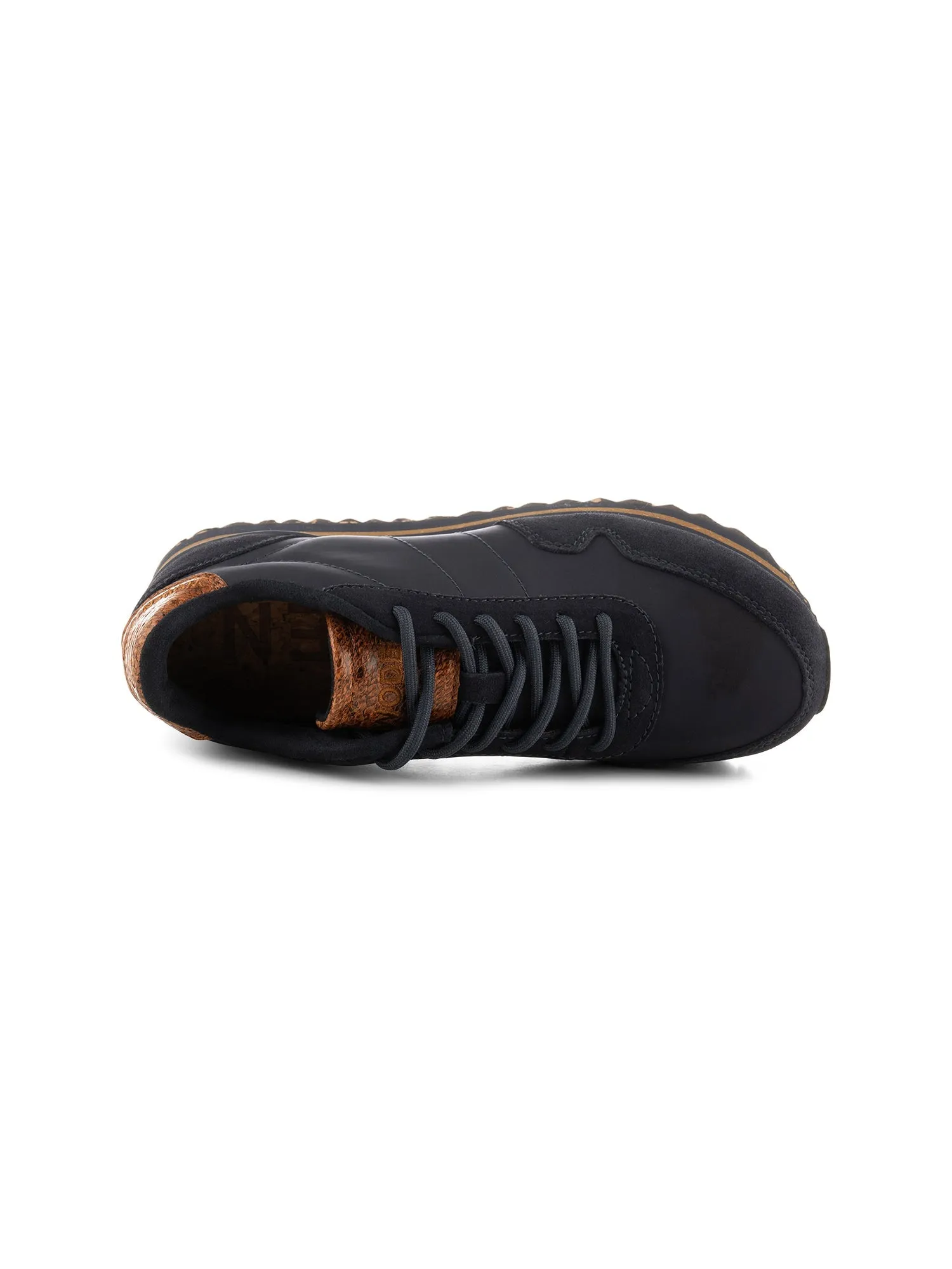 NORA III LEATHER PLATFORM DARK NAVY NYLON/MOKKASNEAKERIT