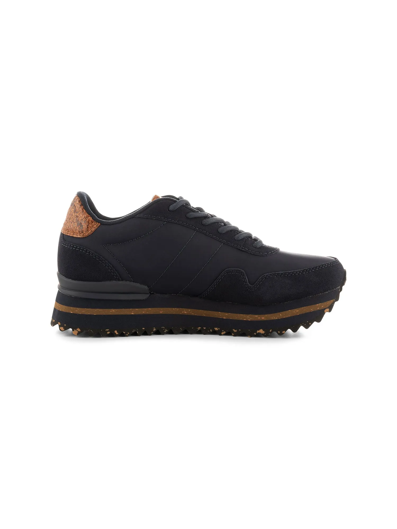 NORA III LEATHER PLATFORM DARK NAVY NYLON/MOKKASNEAKERIT