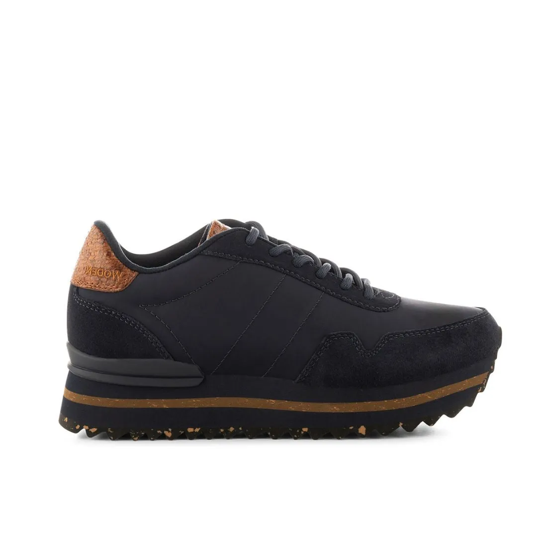 NORA III LEATHER PLATFORM DARK NAVY NYLON/MOKKASNEAKERIT