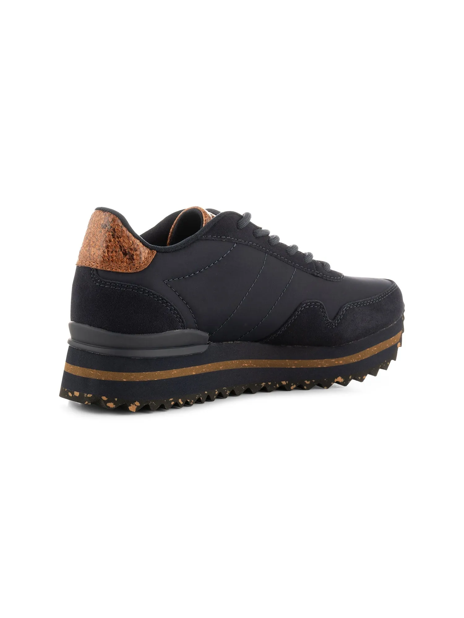 NORA III LEATHER PLATFORM DARK NAVY NYLON/MOKKASNEAKERIT