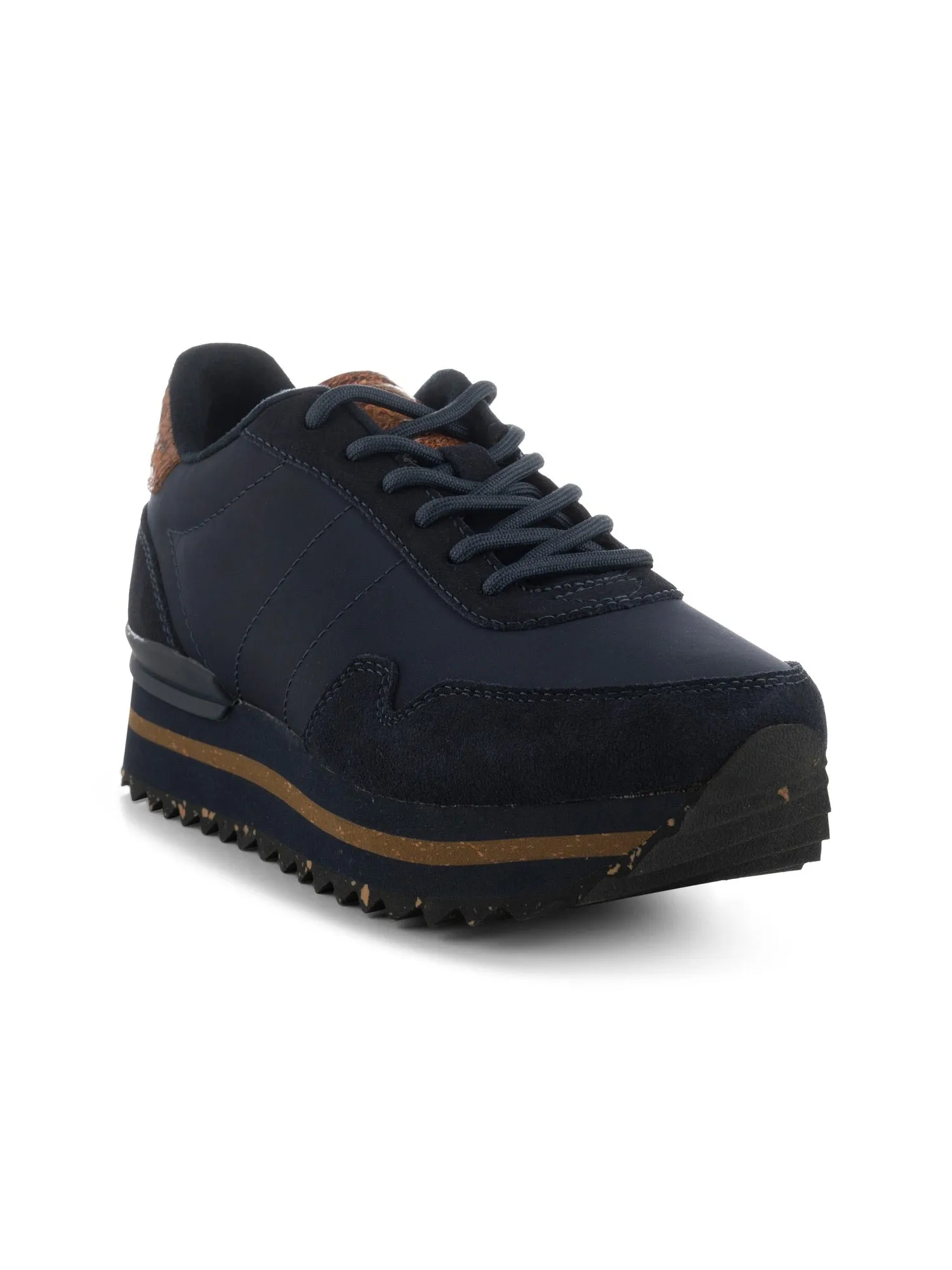 NORA III LEATHER PLATFORM DARK NAVY NYLON/MOKKASNEAKERIT