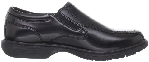 Nunn Bush Men's Bleeker Street Slip On Loafer with KORE Slip Resistant Comfort Technology, Black, 12 Wide US