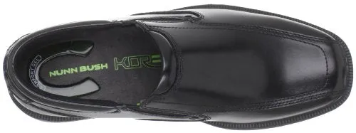 Nunn Bush Men's Bleeker Street Slip On Loafer with KORE Slip Resistant Comfort Technology, Black, 12 Wide US