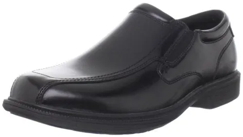 Nunn Bush Men's Bleeker Street Slip On Loafer with KORE Slip Resistant Comfort Technology, Black, 12 Wide US