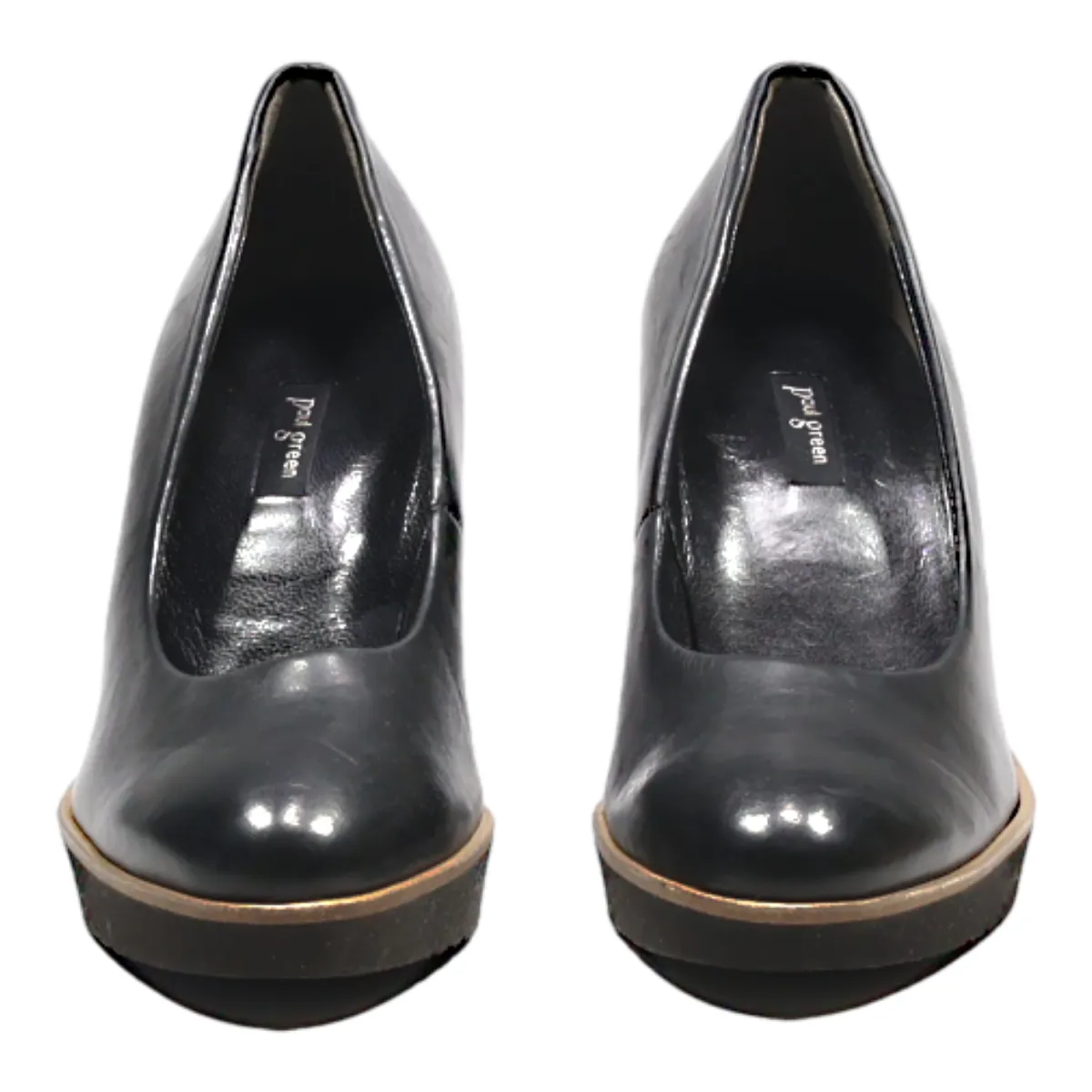 PAUL GREEN Pump Heels Black Leather Womens UK 4
