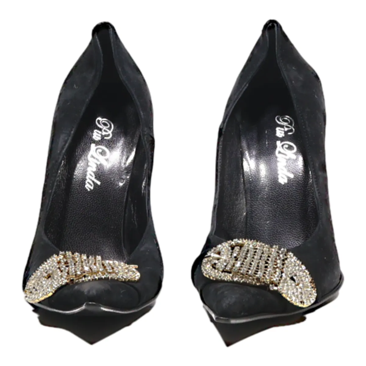 PIU LINDA Pump Heels Black Suede Womens UK 4