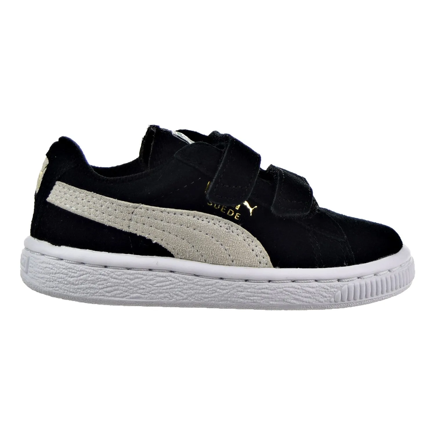 Puma Suede 2 Straps Toddler Shoes Black/White