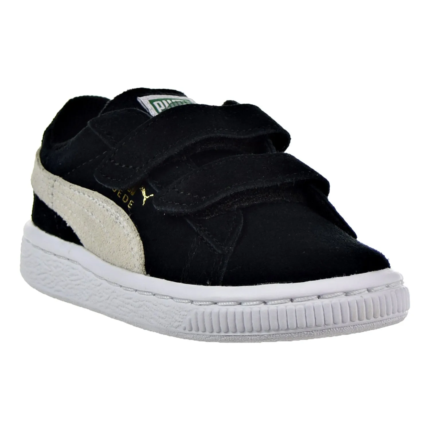 Puma Suede 2 Straps Toddler Shoes Black/White