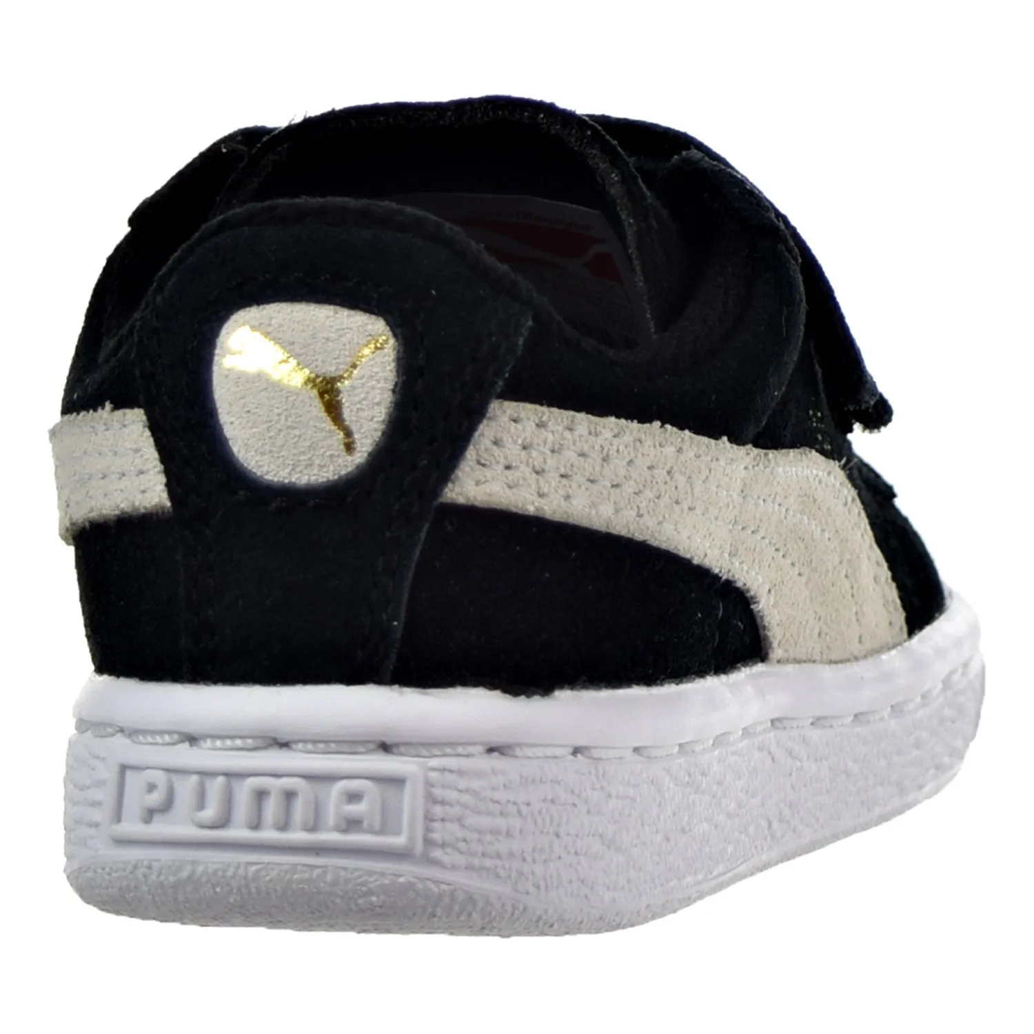 Puma Suede 2 Straps Toddler Shoes Black/White