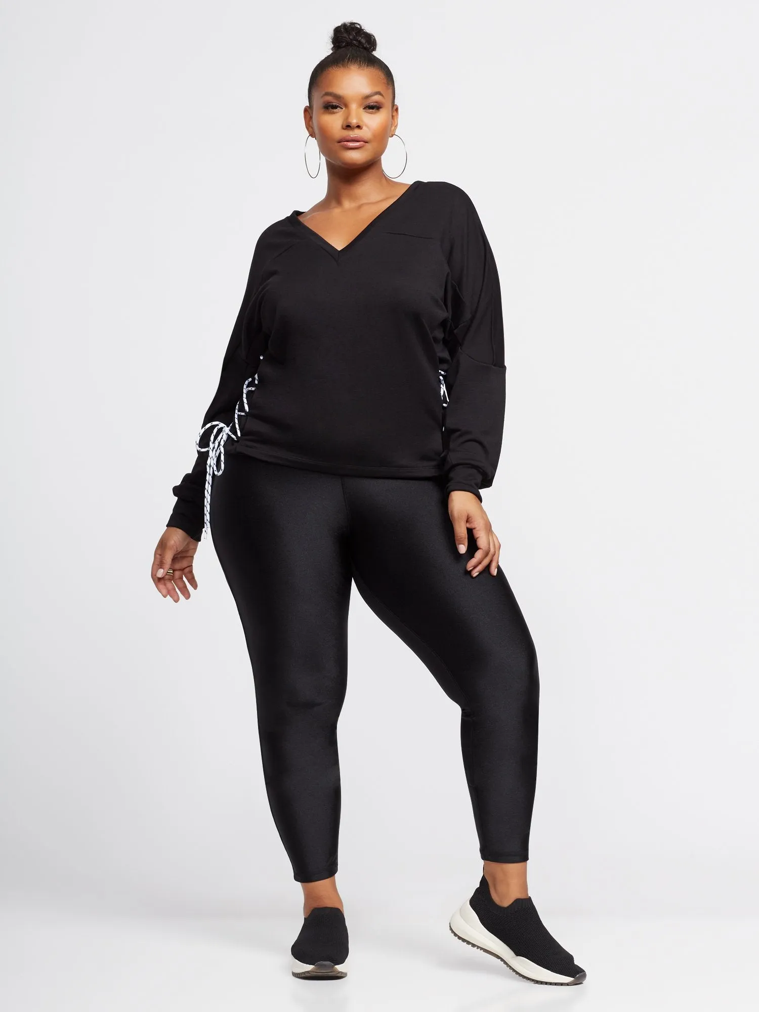 Rheta Lace-Up Detail Sweatshirt