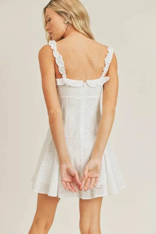 Romantic White Ruffle Dress