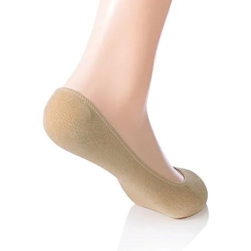 Sakya No Show Premium Cotton Socks Women Ultra Low Cut Liner Pack of 4, Nude