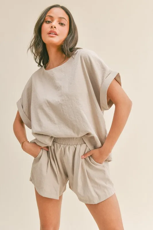 Sawyer RELAXED FIT TOP AND SHORTS TWO PIECE SET