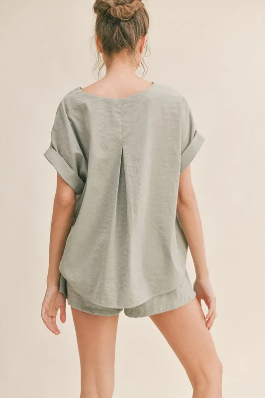 Sawyer RELAXED FIT TOP AND SHORTS TWO PIECE SET