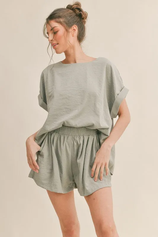 Sawyer RELAXED FIT TOP AND SHORTS TWO PIECE SET