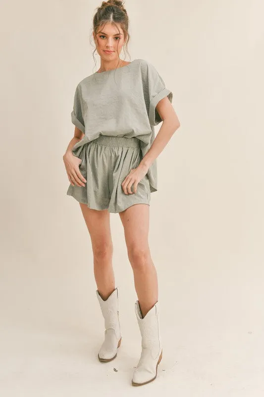 Sawyer RELAXED FIT TOP AND SHORTS TWO PIECE SET