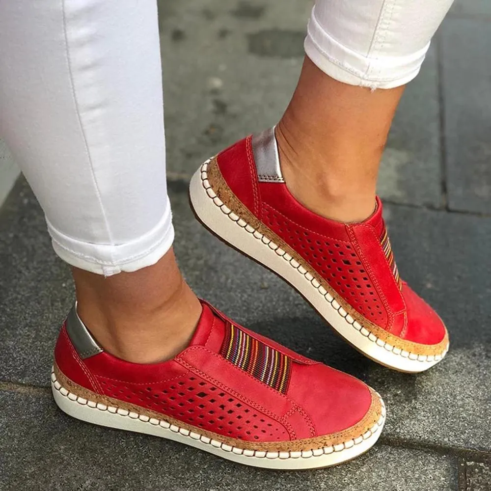 Shallow Breathable Hollow Out Slip On Comfortable Loafers