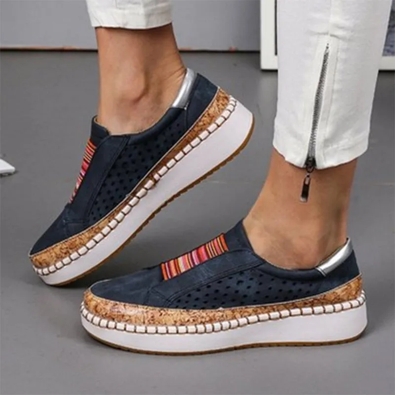 Shallow Breathable Hollow Out Slip On Comfortable Loafers