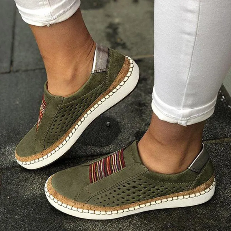 Shallow Breathable Hollow Out Slip On Comfortable Loafers