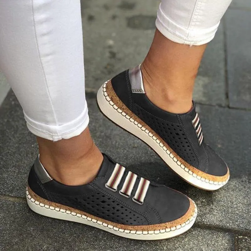 Shallow Breathable Hollow Out Slip On Comfortable Loafers