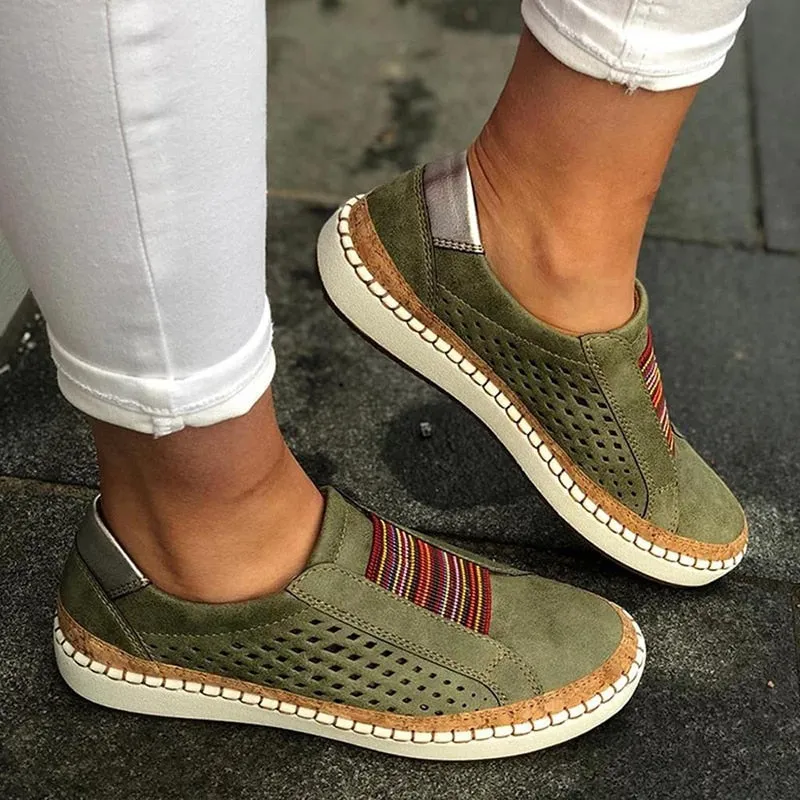 Shallow Breathable Hollow Out Slip On Comfortable Loafers
