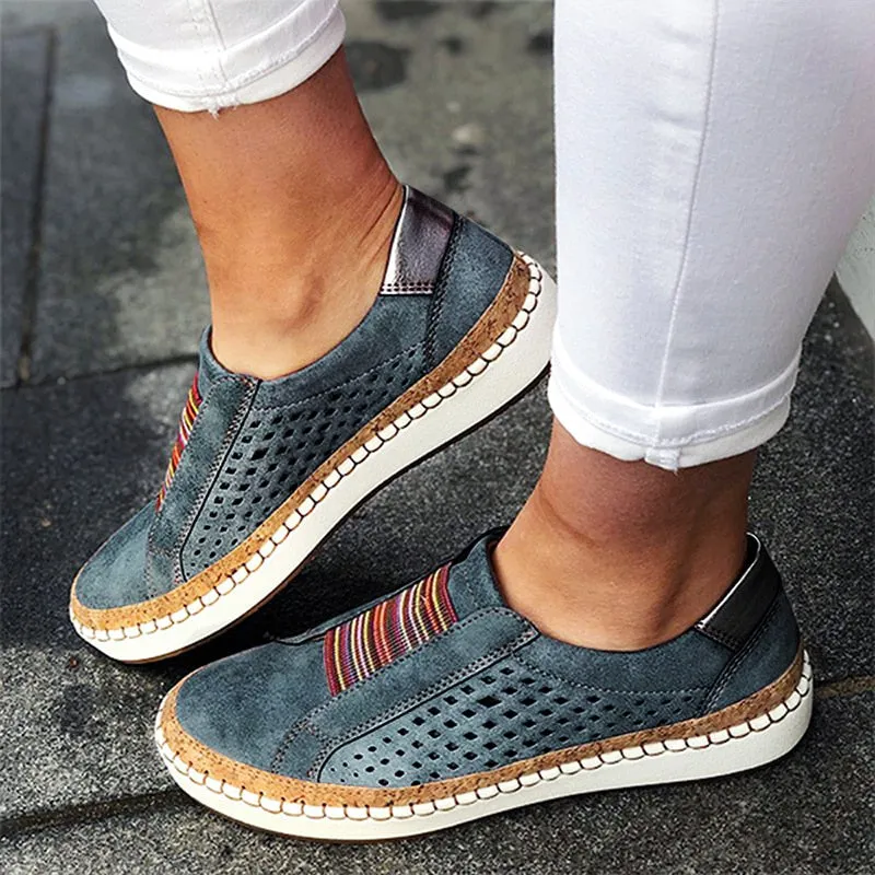 Shallow Breathable Hollow Out Slip On Comfortable Loafers