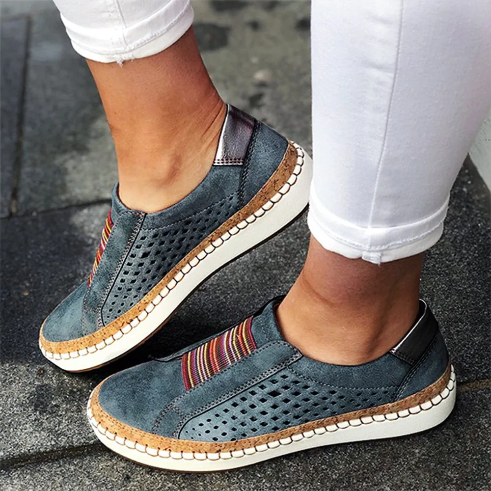 Shallow Breathable Hollow Out Slip On Comfortable Loafers