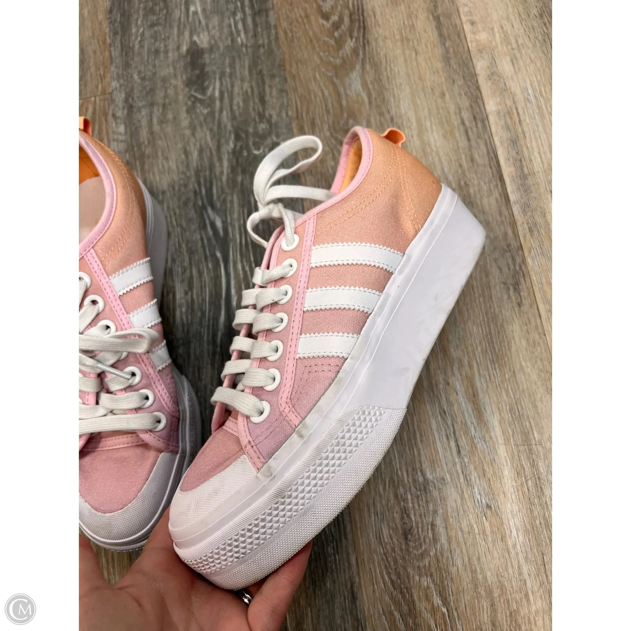 Shoes Sneakers By Adidas In Orange & Pink, Size: 8