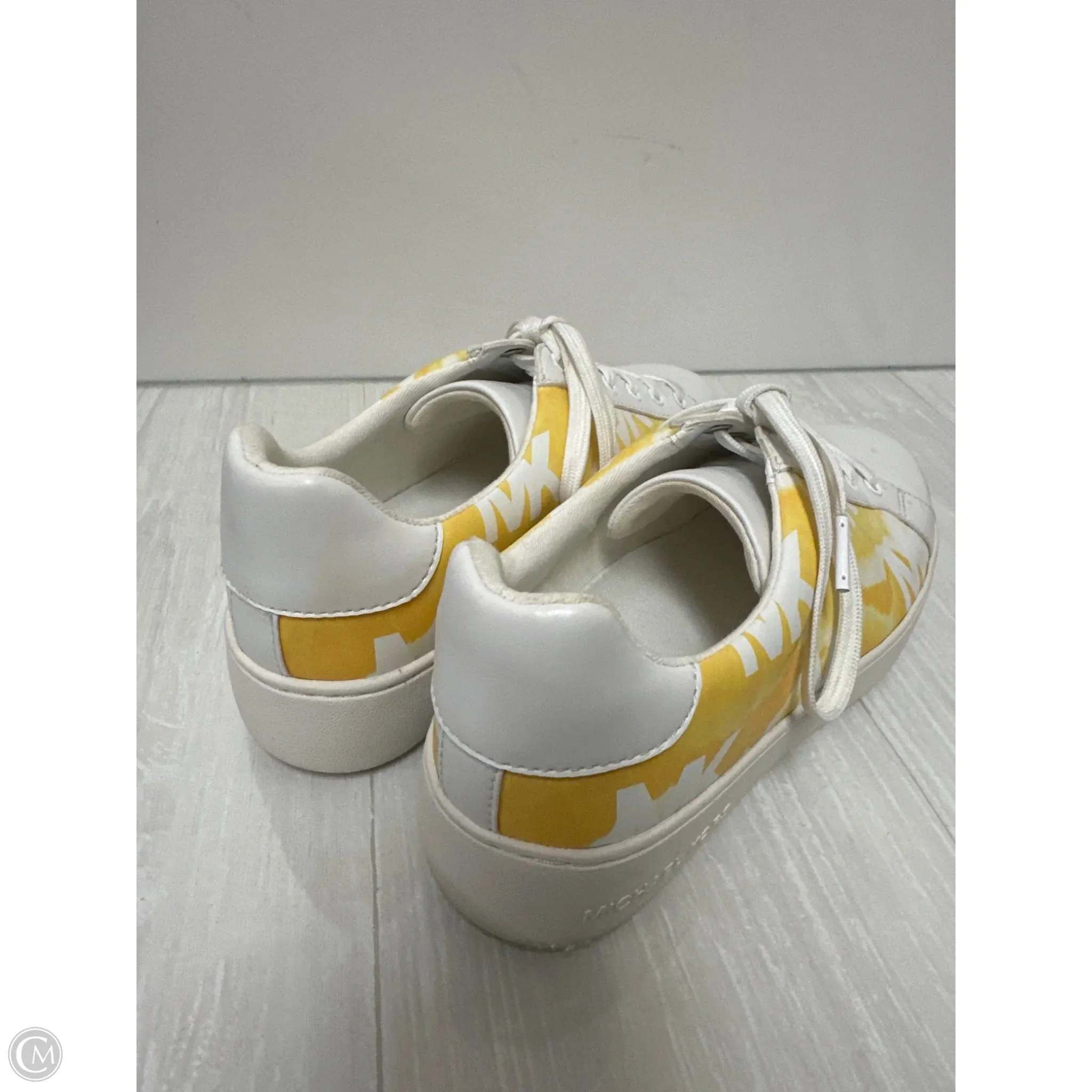 Shoes Sneakers By Michael By Michael Kors In White & Yellow, Size: 8