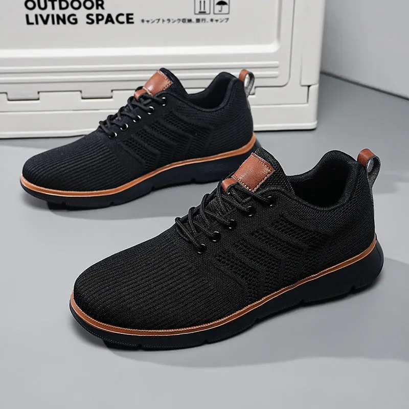 Sports Shoes For Men Fashion Lace-up Mesh Sneakers