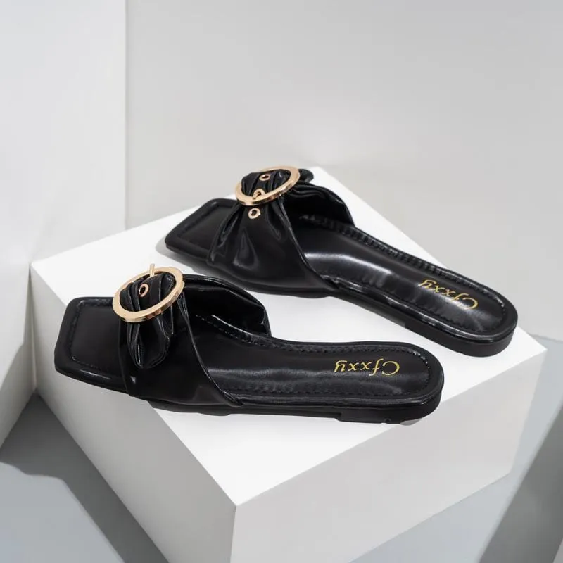 Square Toe Flat Sandals