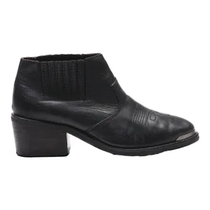 STRADIVARIUS Chelsea Boots Black Leather Womens UK 4