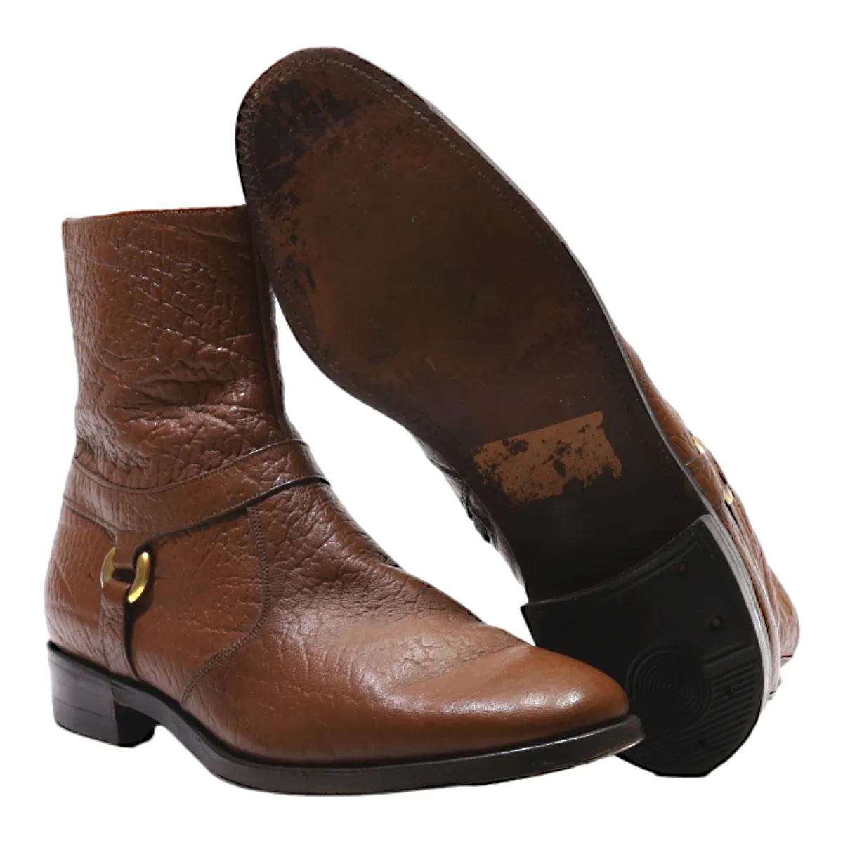 STUART MCGUIRE Ankle Boots Brown Leather Mens UK 7