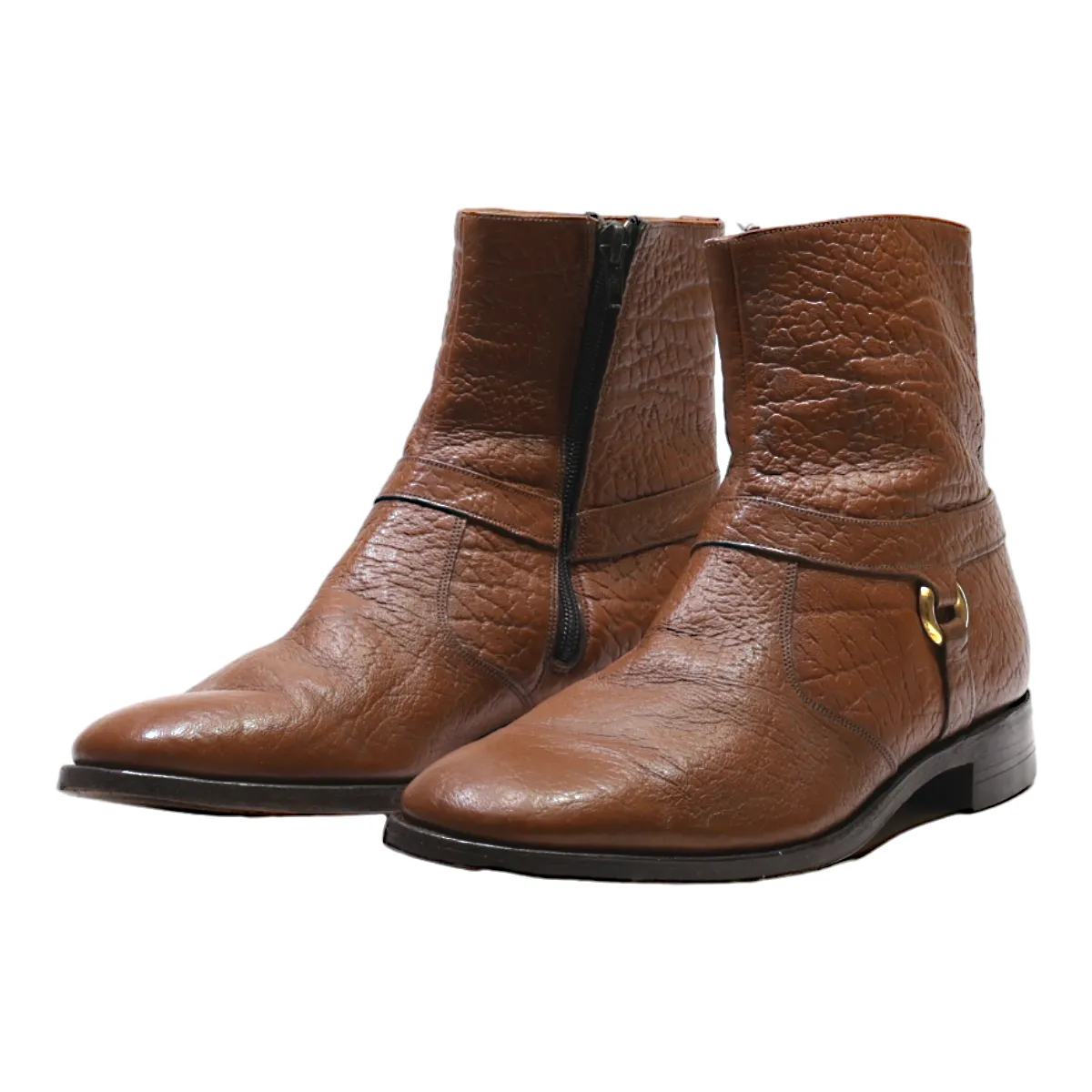 STUART MCGUIRE Ankle Boots Brown Leather Mens UK 7