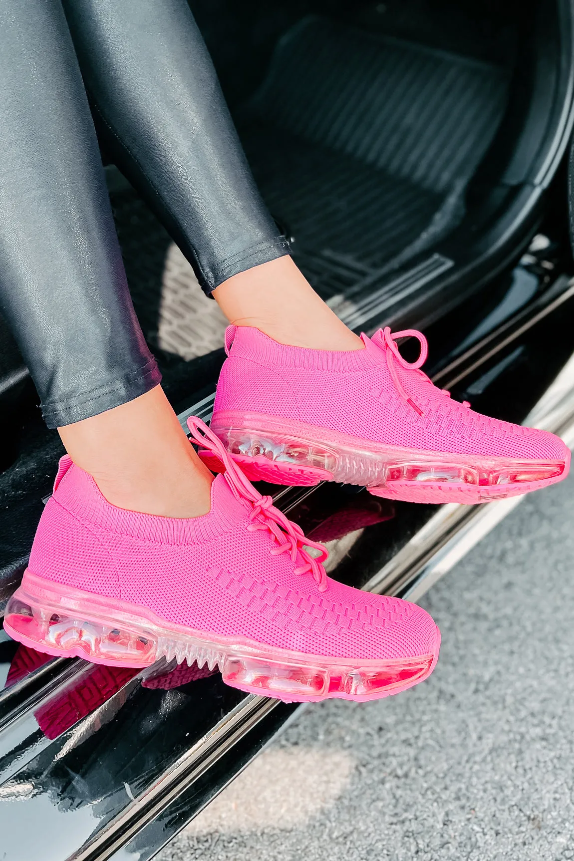 Style Activated Flyknit Sneakers (Hot Pink)