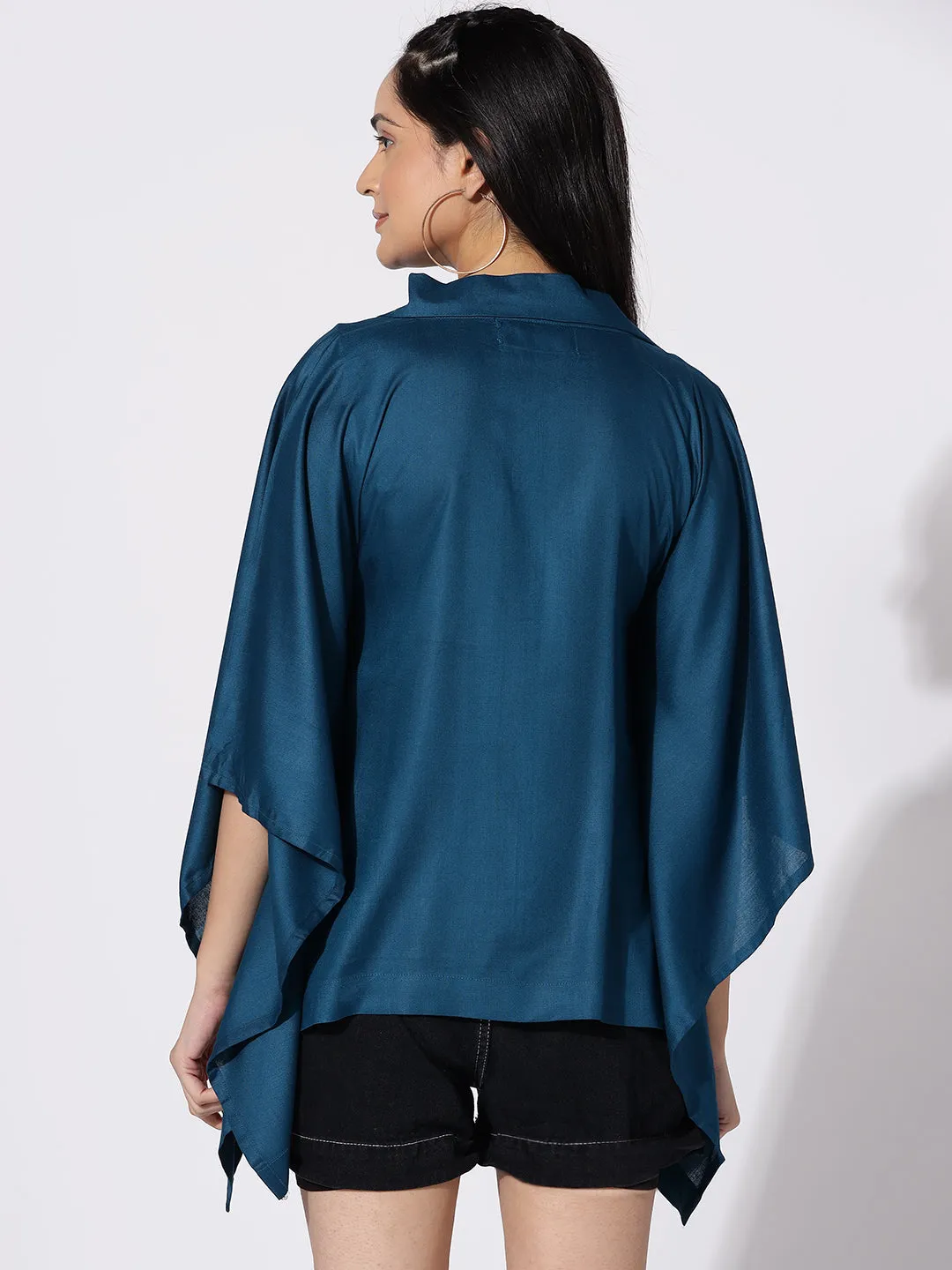 Teal Kaftan Top - Whimsical Bloom