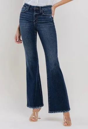 THE BELLA DARK FRAY HEM FLARE VERVET