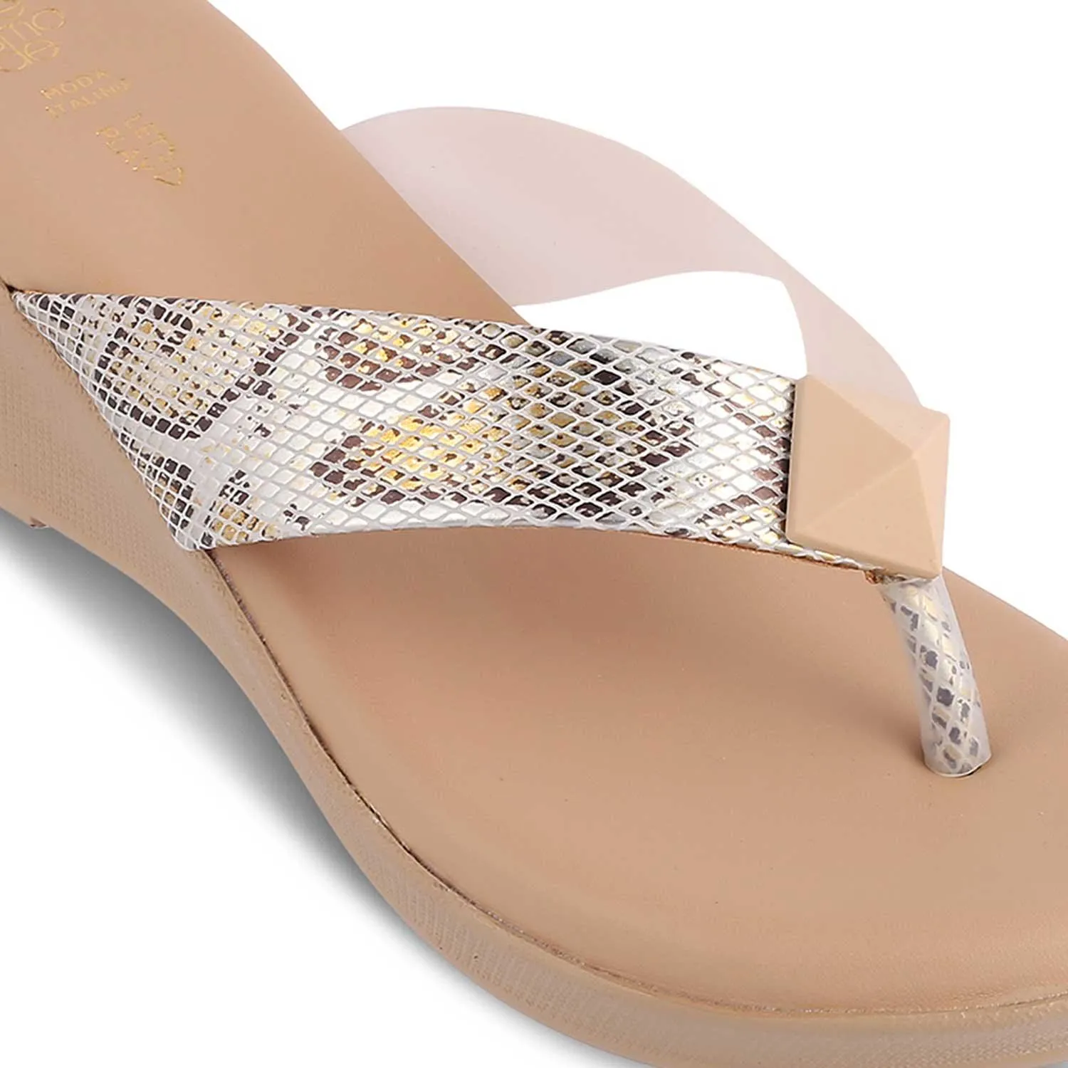 The Sledge Beige Women's Dress Wedge Sandals Tresmode
