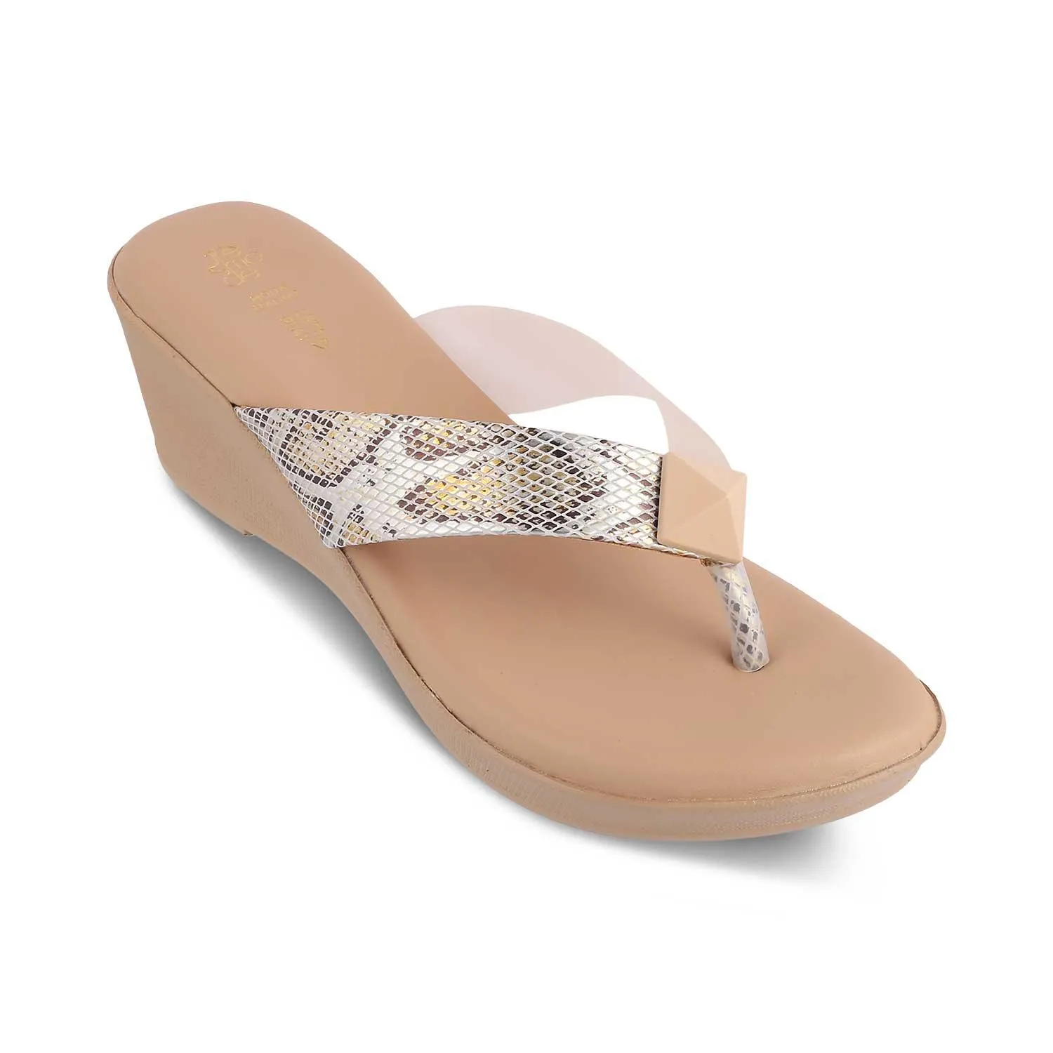 The Sledge Beige Women's Dress Wedge Sandals Tresmode