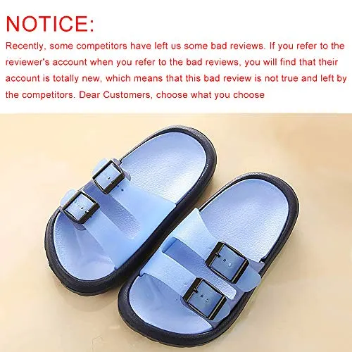Toddler Boy Girl Sandals Non-Slip Lightweight Shower Pool Summer Slippers（Blue）