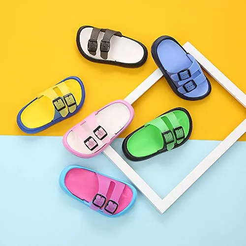 Toddler Boy Girl Sandals Non-Slip Lightweight Shower Pool Summer Slippers（Blue）
