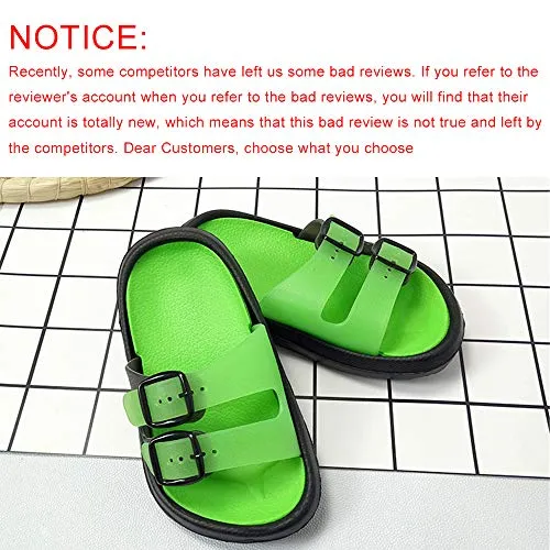 Toddler Boy Girl Sandals Non-Slip Lightweight Shower Pool Summer Slippers（Green）