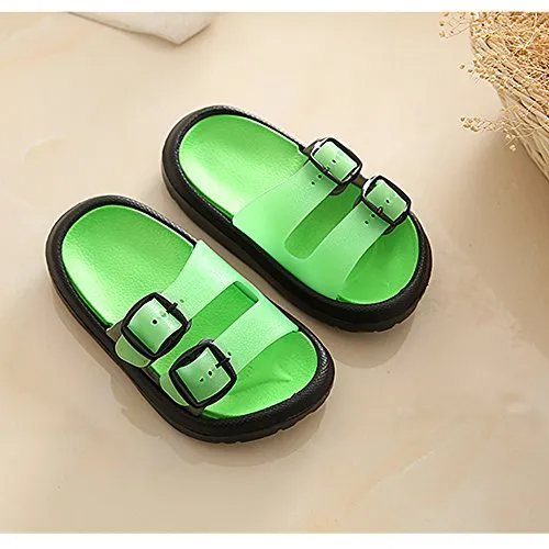 Toddler Boy Girl Sandals Non-Slip Lightweight Shower Pool Summer Slippers（Green）