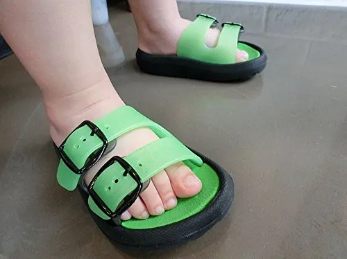 Toddler Boy Girl Sandals Non-Slip Lightweight Shower Pool Summer Slippers（Green）