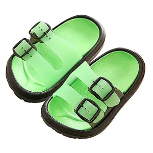 Toddler Boy Girl Sandals Non-Slip Lightweight Shower Pool Summer Slippers（Green）