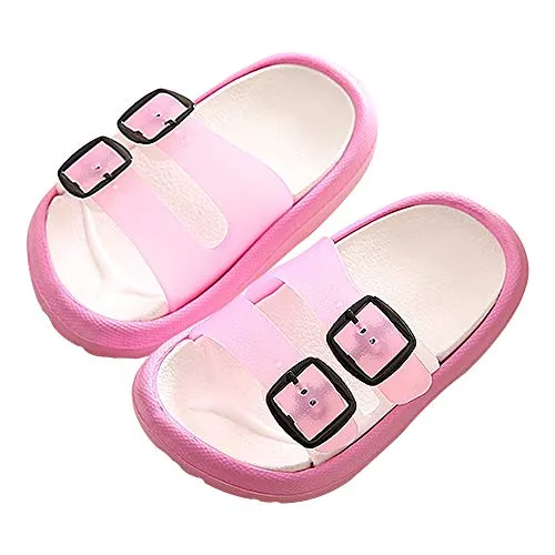 Toddler Boy Girl Sandals Non-Slip Lightweight Shower Pool Summer Slippers（Pink）