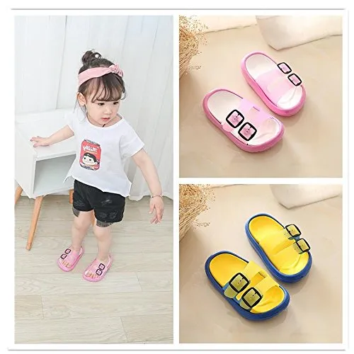 Toddler Boy Girl Sandals Non-Slip Lightweight Shower Pool Summer Slippers（Pink）